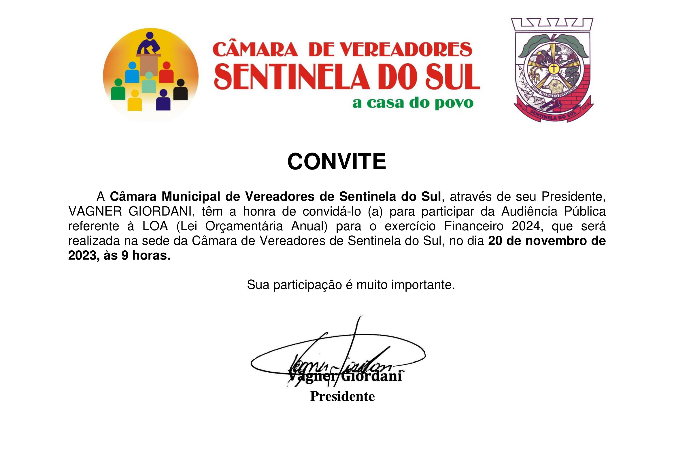 AUDIÊNCIA PÚBLICA LOA (LEI ORÇAMENTÁRIA ANUAL 2024)