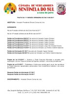 Pauta 11º Sessão Ordinária do dia 15 de maio de 2017