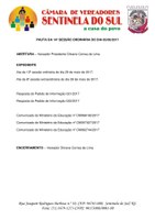 Pauta 14º Sessão Ordinária do dia 05 de junho de 2017