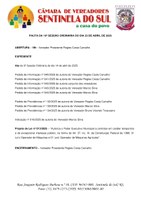 Pauta da 10º Sessão Ordinária do dia 23 de Abril de 2025.