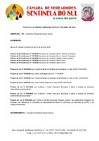 Pauta da 10º Sessão Ordinária do dia 27 de Abril de 2026