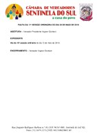 Pauta da 11º Sessão Ordinária do dia 20 de maio de 2019.