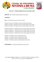 Pauta da 11º Sessão Ordinária do dia 29 de Abril de 2025.