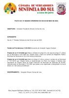 Pauta da 12º Sessão Ordinária do dia 09 de maio de 2022.