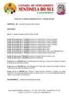 Pauta da 12º Sessão Ordinária do dia 11 de Maio de 2026