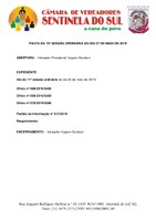 Pauta da 12º Sessão Ordinária do dia 27 de maio de 2019.
