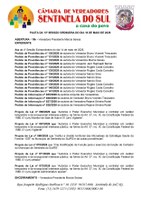 Pauta da 13º Sessão Ordinária do dia 18 de Maio de 2026