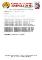 Pauta da 14º Sessão Ordinária do dia 25 de Maio de 2026