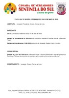 Pauta da 15º Sessão Ordinária do dia 30 de maio de 2022