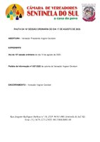 Pauta da 17º Sessão Ordinária do dia 17 de agosto de 2020.