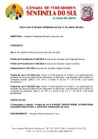 Pauta da 19º Sessão Ordinária do dia 27 de junho de 2022.