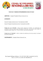 Pauta da 1º Sessão Extraordinária do dia 27 de janeiro de 2021.