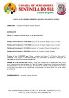 Pauta da 22º Sessão Ordinária do dia 21 de Agosto de 2023