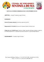 Pauta da 23º Sessão Ordinária do dia 16 de setembro de 2019