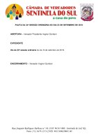 Pauta da 24º Sessão Ordinária do dia 23 de setembro de 2019