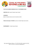 Pauta da 25º Sessão Ordinária do dia 11 de setembro de 2023