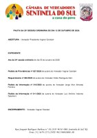 Pauta da 25º Sessão Ordinária do dia 13 de outubro de 2020.