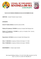 Pauta da 28º Sessão ordinária do dia 03 de novembro de 2020.