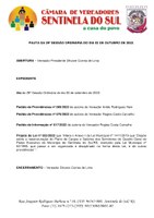 Pauta da 29º Sessão Ordinária do dia 03 de outubro de 2022.