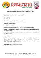 Pauta da 2º Sessão Ordinária do dia 19 de março de 2019.