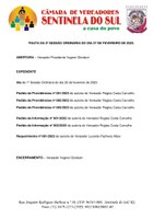 Pauta da 2º Sessão Ordinária do dia 27 de fevereiro de 2023.