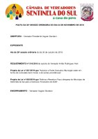 Pauta da 30º Sessão Ordinária do dia 04 de novembro de 2019