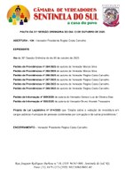Pauta da 31º Sessão Ordinária do dia 13 de Outubro de 2025.