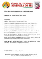 Pauta da 31º Sessão Ordinária do dia 23 de outubro de 2023