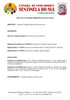 Pauta da 32° sessão ordinária do dia 29 de outubro de 2018