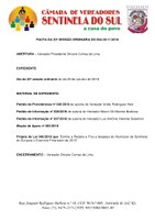 Pauta da 33° sessão ordinária do dia 05 de novembro de 2018