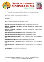 Pauta da 34º Sessão Ordinária do dia 07 de novembro de 2022