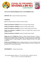 Pauta da 34º Sessão Ordinária do dia 13 de novembro de 2023