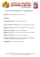 Pauta da 35º Sessão Ordinária do dia 13 de dezembro de 2021