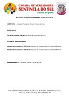 Pauta da 37º Sessão Ordinária do dia 3 de dezembro de 2018