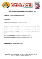 Pauta da 3º Sessão Ordinária do dia 06 de março de 2023