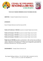 Pauta da 3º Sessão Ordinária do dia 07 de março de 2022.