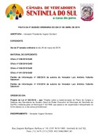 Pauta da 4º Sessão Ordinária do dia 01 de Abril de 2019.