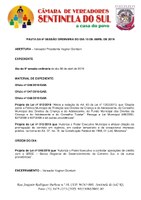 Pauta da 6º Sessão Ordinária do dia 15 de Abril de 2019.