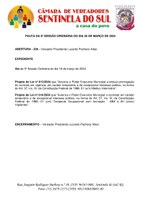 Pauta da 6º Sessão Ordinária do dia 26 de março de 2024