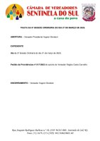 Pauta da 6º Sessão Ordinária do dia 27 de março de 2023