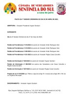 Pauta da 7º Sessão Ordinária do dia 03 de abril de 2023