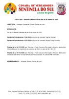 Pauta da 7º Sessão Ordinária do dia 04 de abril de 2022.