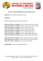 Pauta da 7º Sessão Ordinária do dia 06 de Abril de 2026